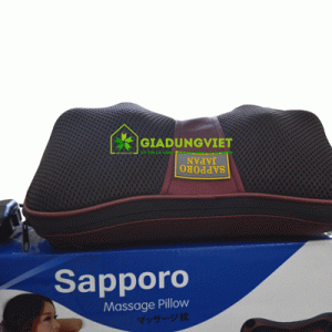 Gối massage hồng ngoại Saporoo 6 bi màu đỏ