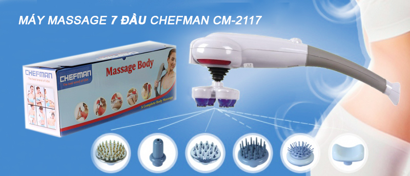 Máy massage cầm tay 7 đầu Chefman CM-2117 Mỹ